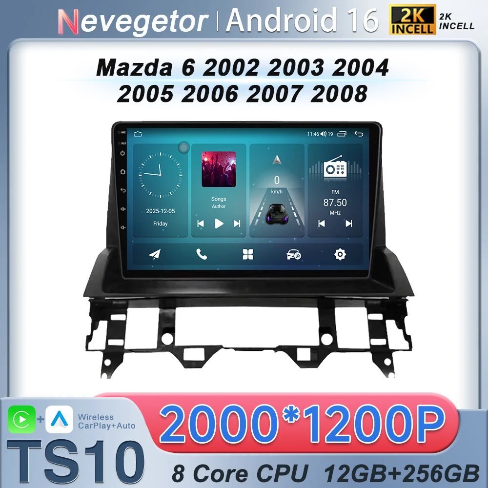 For Mazda 6 2002 2003 2004 2005 2006 2007 2008 WIFI TS10CPU Android 16 All In One Car Multimedia Player Intelligent System