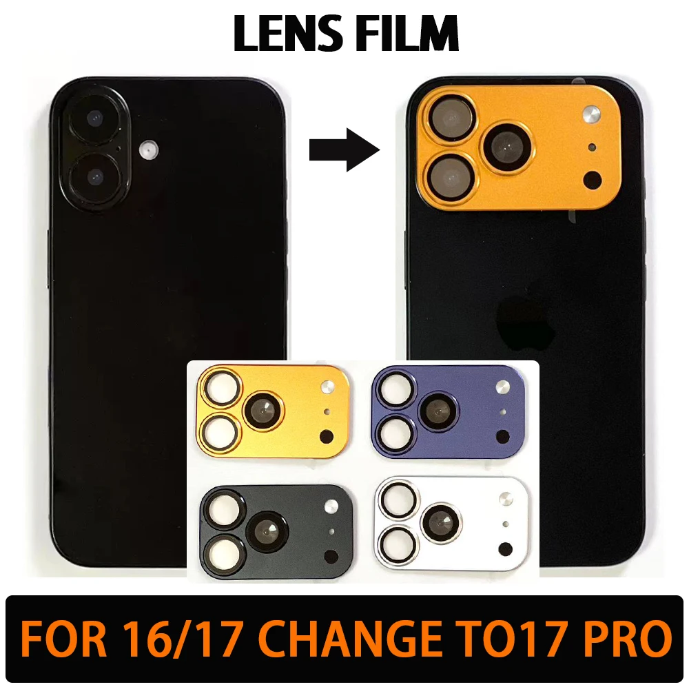 Lens Film For iphone 16/17 Change To 17 Pro Modification Metal Camera Protective Film Tempered Glass & For Magsafe Magnetic Case