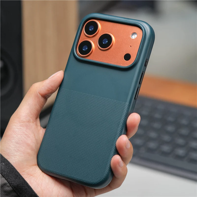 Luxury Geometric Dot Matrix for Magsafe Case for iPhone 17 17Pro Max Matte Magnetic Cover With Touch Control Camera Button