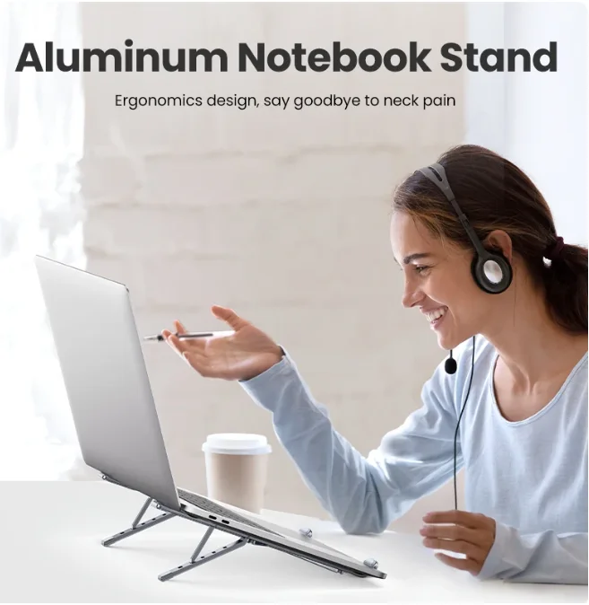 UGREEN Laptop Stand for Macbook Air Pro Foldable Aluminum Vertical Notebook Stand Laptop Support Macbook Pro Tablet Phone Stand