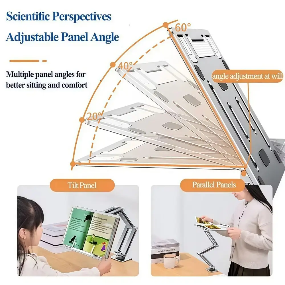 Sturdy 360°Rotatable Laptop Desk Mount Aluminum Foldable Laptop Stand Single Arm Adjustable Tablet Holder For 17