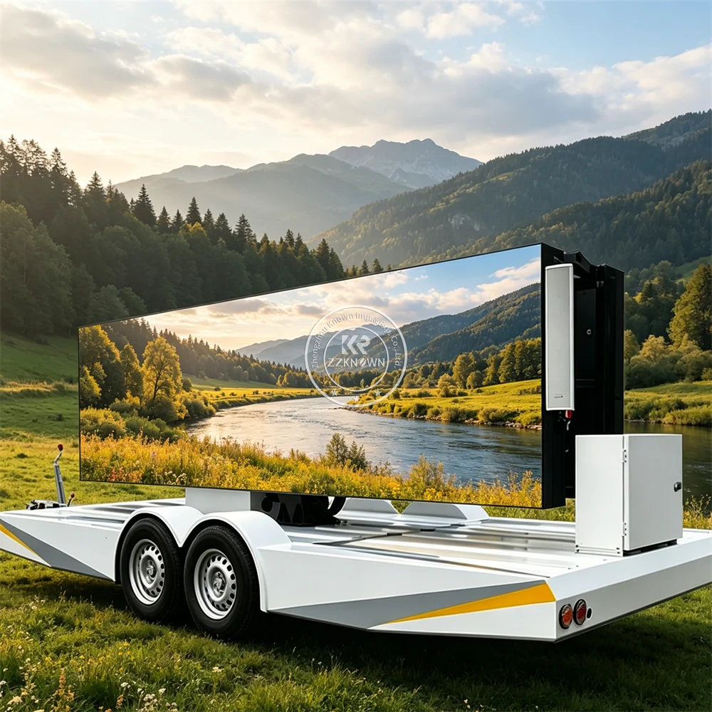 Outdoor Mobile LED Advertising Trailer Digital Billboard Screen Trailer For City Media And Roadshow Marketing Use