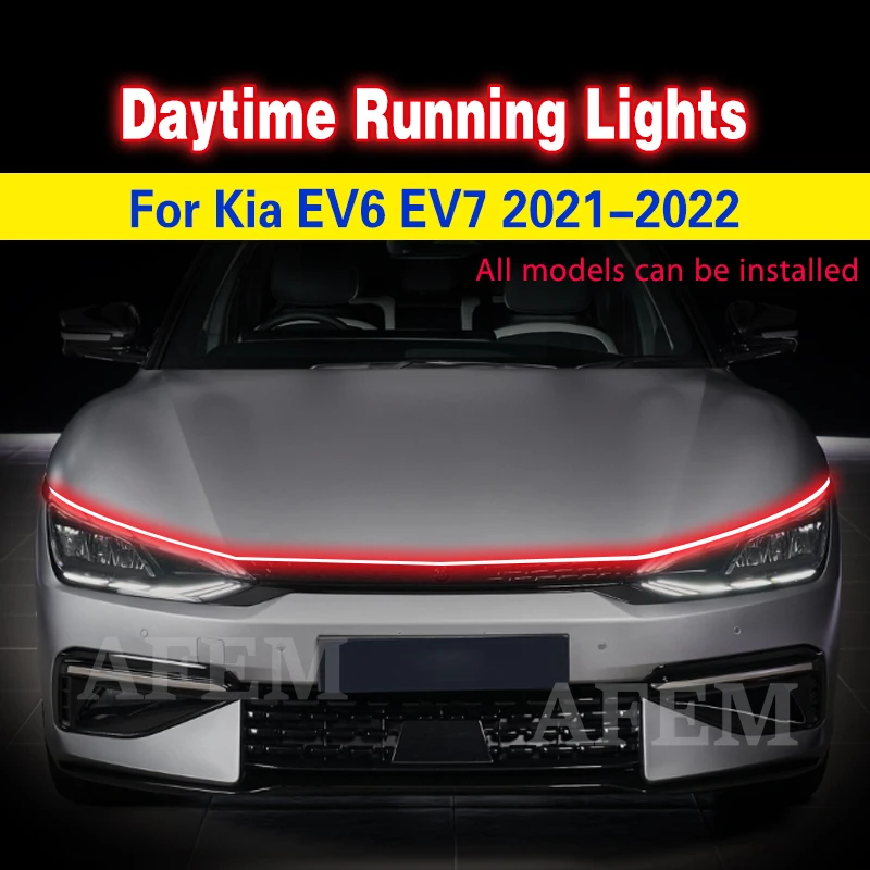 12V Led Car DRL Daytime Running Lights Waterproof For Kia EV6 EV7 2021 2022 Universal Auto Headlight Decorative Atmosphere Lamps