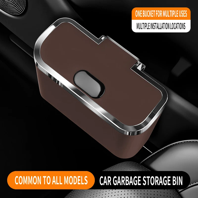 Multi-functional snap-on one-touch pop-up car trash can, made of ABS material, hanging car interior trash bin, suitable for Mazda CX-3