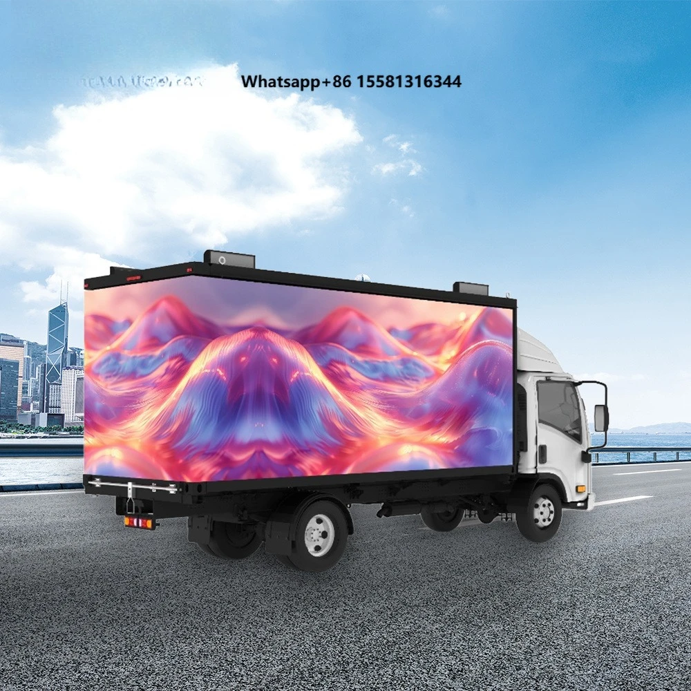 Canbest 13ft Box Truck Led Display P4 Outdoor Mobile Vehicle Billboard Led Screen Panel 3 Side Van Advertising Led Display