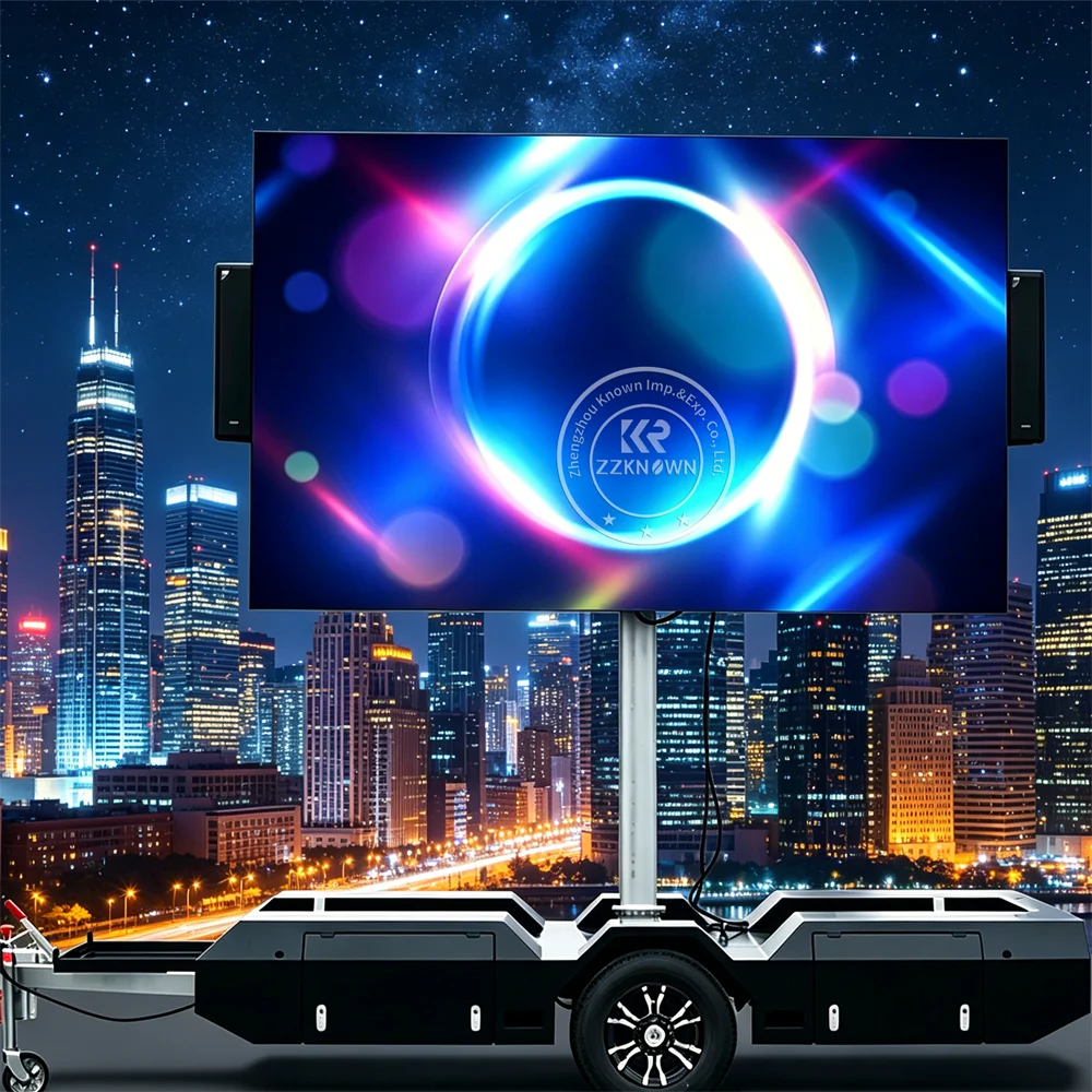 Solar LED Digital Advertising Trailer Mobile Billboard Screen Truck Outdoor Event Marketing Display Trailer With Control
