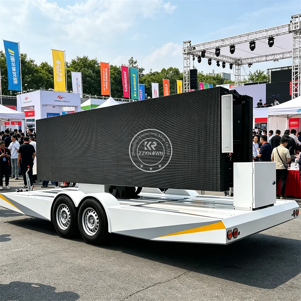 Solar LED Advertising Trailer Mobile Outdoor Billboard Screen Truck Digital Marketing Display Trailer With Smart System