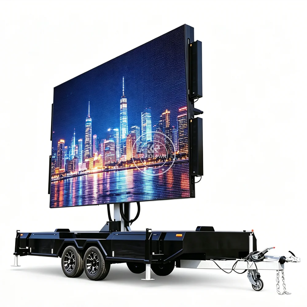 Outdoor Mobile LED Advertising Trailer Digital Billboard Screen Trailer For Roadshow Marketing And Brand Awareness Use