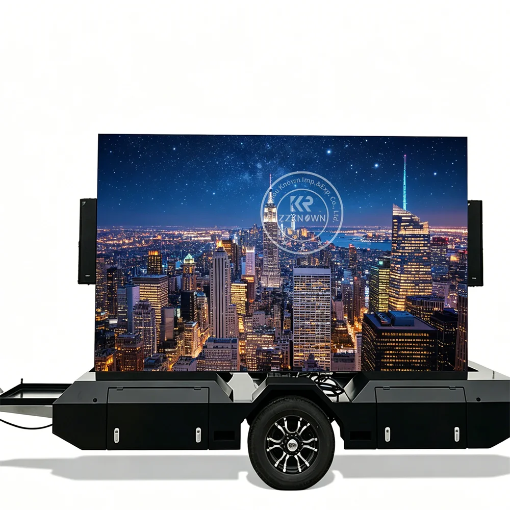 Solar LED Advertising Trailer Mobile Outdoor Billboard Screen Truck Digital Marketing Display Trailer With Wireless Control