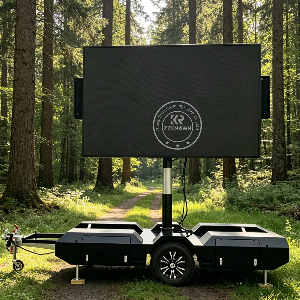 Solar LED Advertising Trailer Mobile Billboard Screen Truck Outdoor Digital Display Trailer High Bright Marketing Use