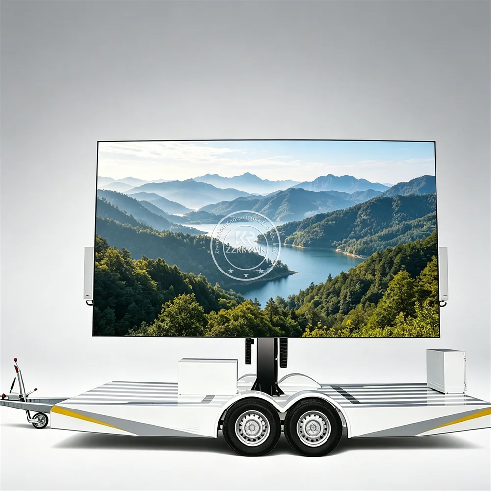 Mobile LED Screen Advertising Trailer Full Color Digital Billboard Trailer For Brand Promotion And Outdoor Media Use