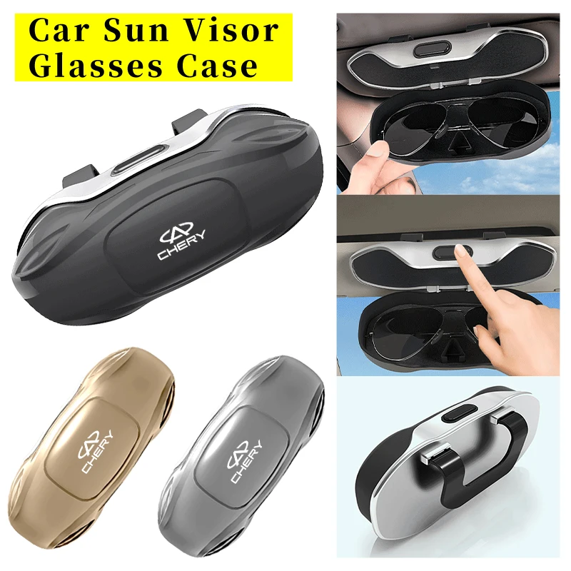 Car Sun Visor Sunglasses Storage Box Glasses Case Clip Accessories For Chery Fulwin QQ Tiggo 3 5 T11 A