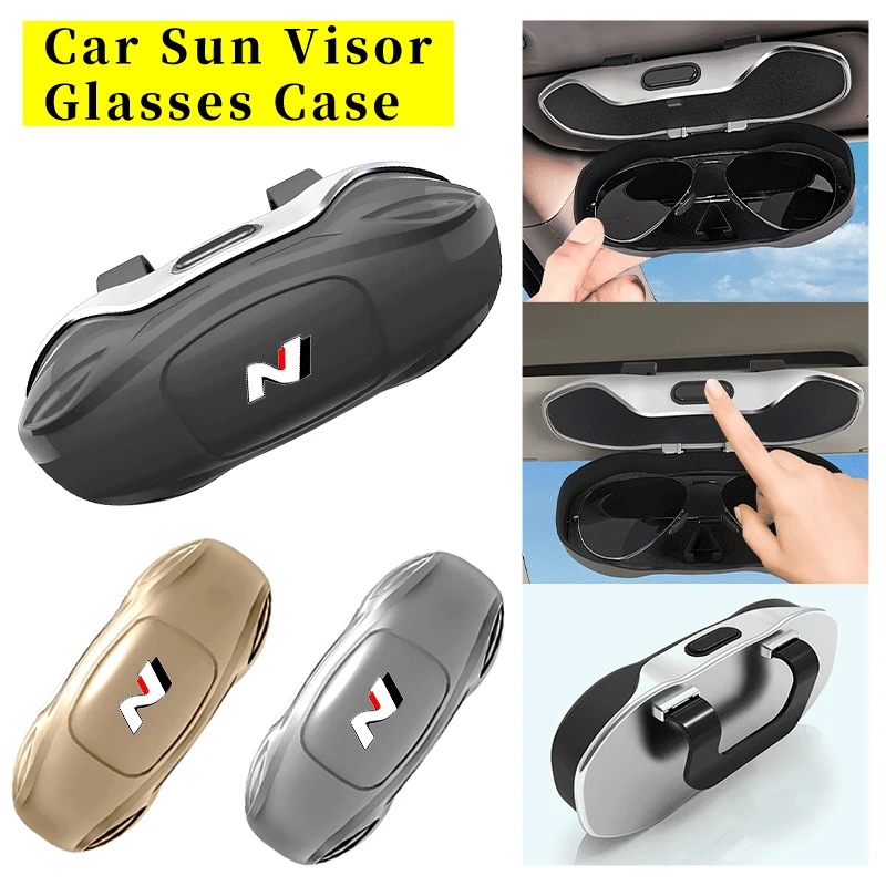 Car Sun Visor Sunglasses Storage Box Glasses Case Clip Accessories For Hyundai I30 I20 IX35 I40 Tucson