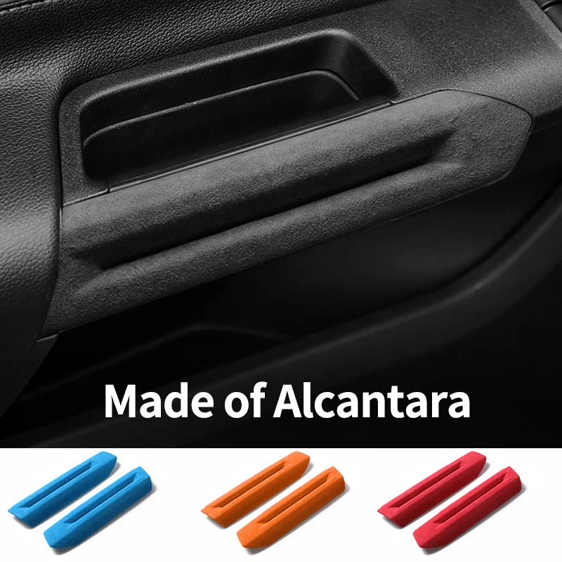 For Mustang Car Door Handle Boot Cover Decorative Trim Sticker Made of Alcantara Premium Interior Tuning Accessories