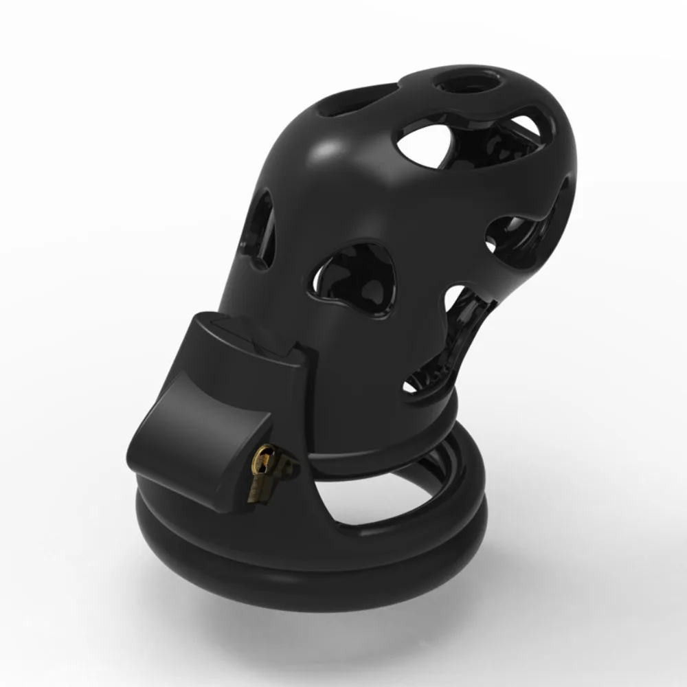 Male Penis Lock Chastity Cage Replace Rings Resin Testicle Lock Adjustable Breathable Cock Cage BDSM Sex Toy for Couples Men