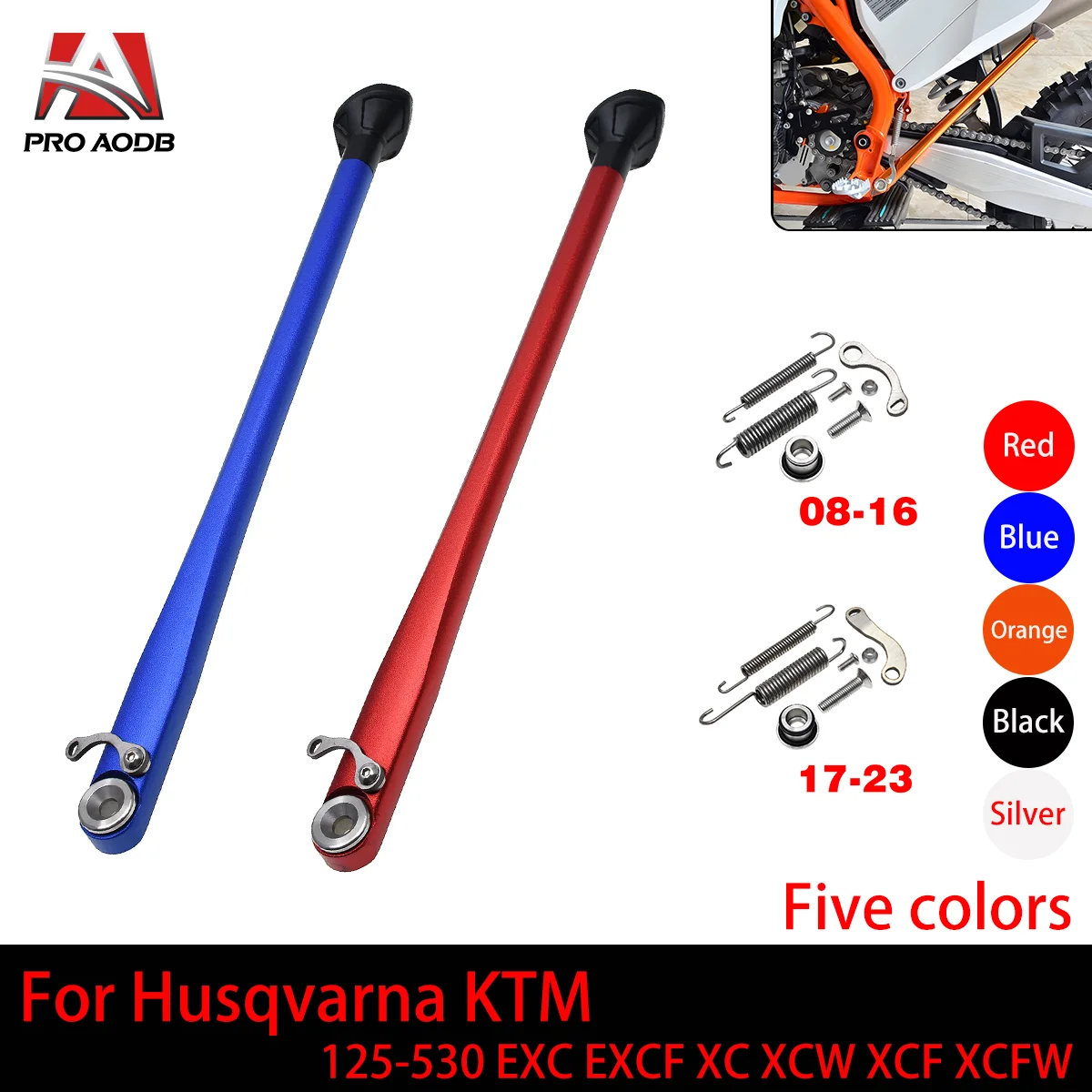For KTM EXC 300 EXC-F 350 125 200 250 450 500 530 Kickstand Side Stand+Spring Kit XC XCF XCW XCFW Six Days TPI 2008-2023