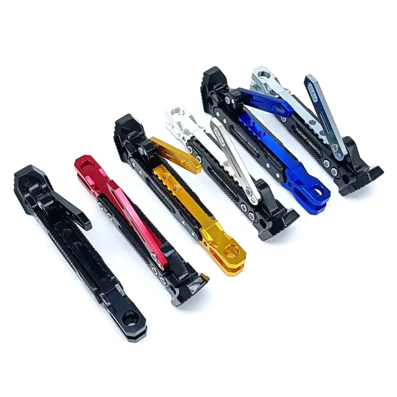 Motorcycle Adjustable Kickstand Scooter E-bike Foot Bracket Kick Side Bracket Moped Stand Accessories Aluminum Alloy