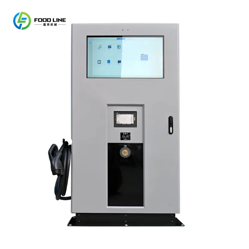 Custom Three Phase 30kw DC Fast Floor-stand EV Charging Pile GB/T CCS Type 1 2 with LED Screen