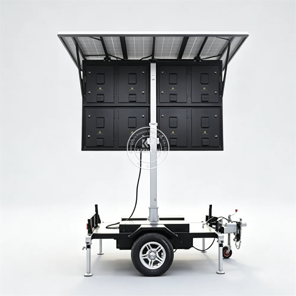 Solar LED Screen Advertising Trailer Mobile Billboard Truck Outdoor Digital Signage Display Trailer For Event Marketing Use