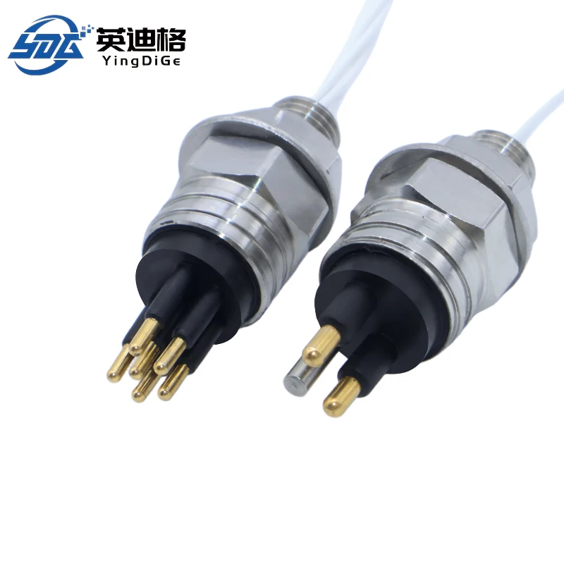 Microminiature Waterproof Connector 4-pin Female Cable Connector Brass Contact Stainless Steel Housing IP68 Model
