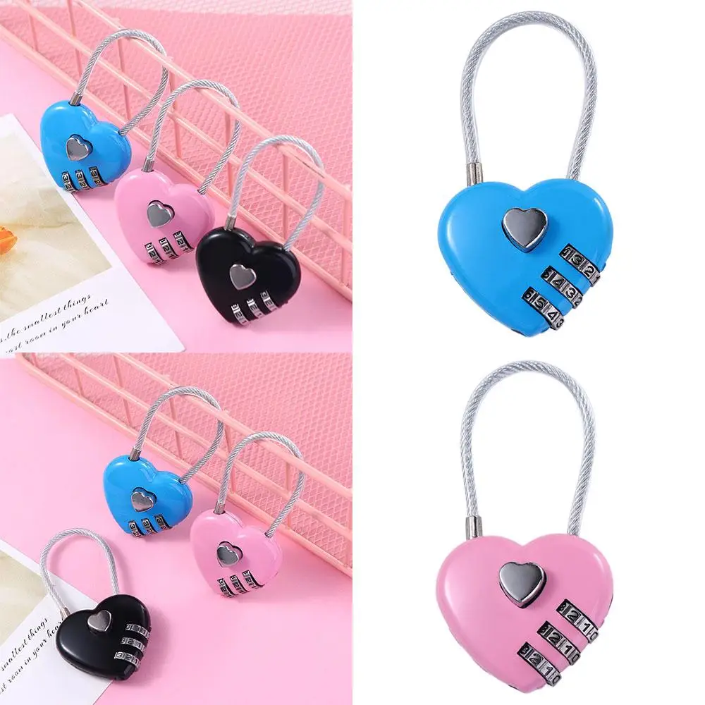 Love Shape Gym Drawer Lock Suitcase Baggage TSA Customs Code Lock Heart Shape Padlock Combination Padlock Luggage Travel Lock
