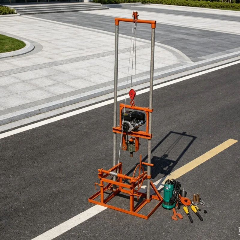 Customized High Power Gantry Water Well Drilling Rig with Reinforced Frame, Small Water Well Construction Equipment