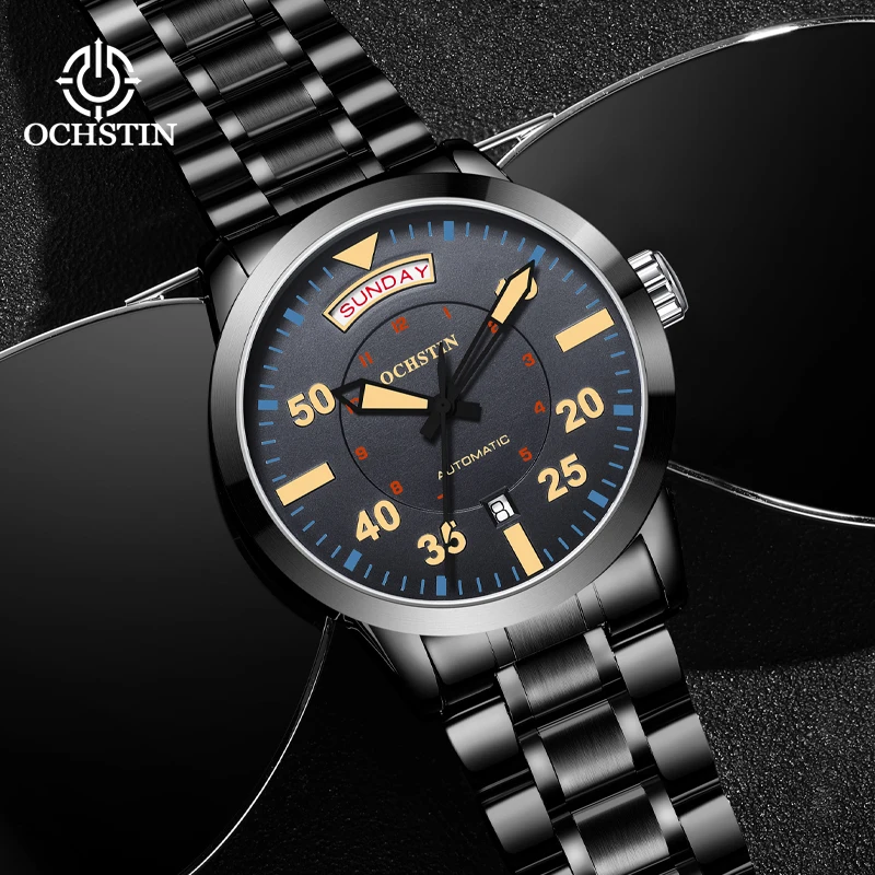 Ochstin new 2025 master series casual simple wind double calendar mechanical movement wrist watch men mechanical watch
