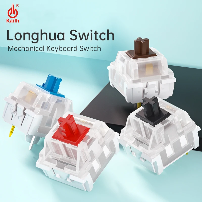 1/3/5Pcs Kailh Longhua Keyboard Switch Office 3Pins Switches Keyboard Accessories Black Blue Brown Red 4Styles