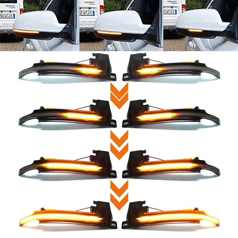 2PCS Dynamic Turn Signal LED Side Mirror Indicator Blinker Repeater Light For Audi A3 8P A4 A5 B8 Q3 A6 C6 S6 B8.5 S5 RS5 RS4