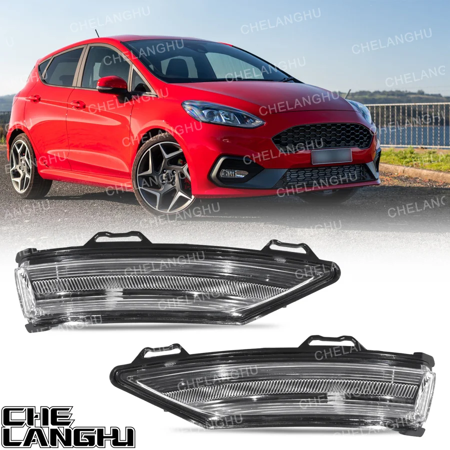 For Ford Fiesta 2017 2018 2019-2023/PUMA 2020 2021 2022-2024 Car Mirror Turn Signal Light Lamp Without Bulbs Repeater Indicator