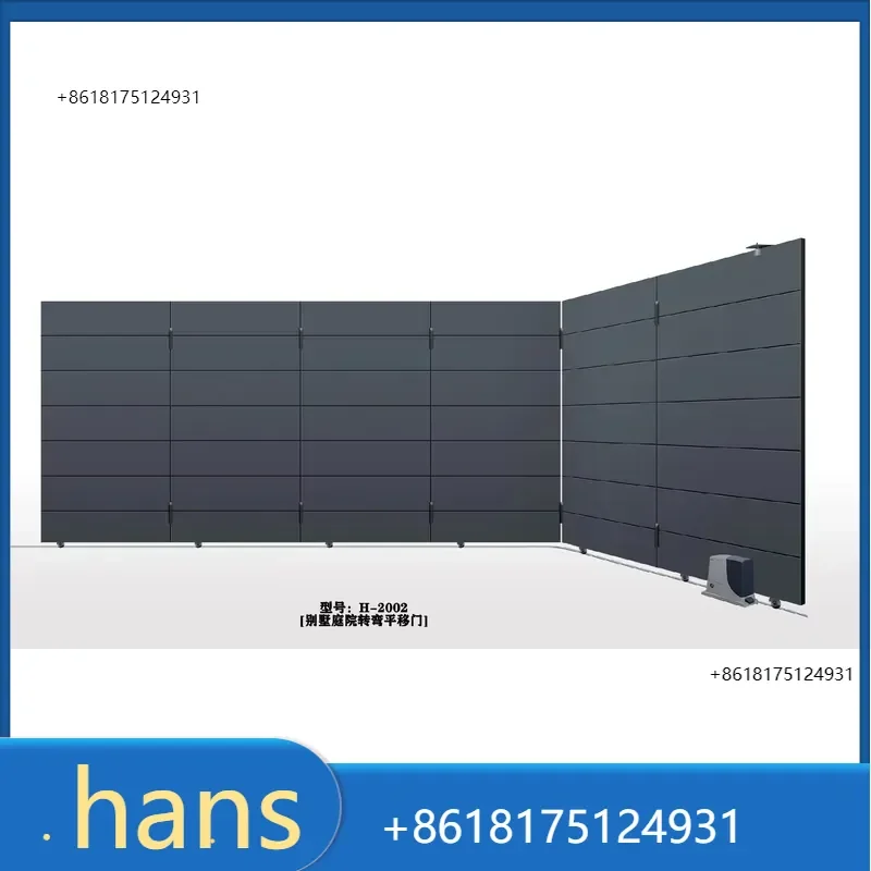 2026 Factory Direct Sales EXW Intelligent Electric Aluminum Art Sliding Turning Door For Courtyard Outdoor Villa Wall Garage