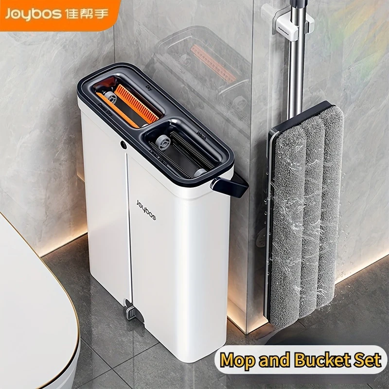 Spin Flat Mop Barrel 33cm Hand Free With Bucket 360 Complete Floor Scraper Cleaner Wet&Dry System  For Living Room Home Mops