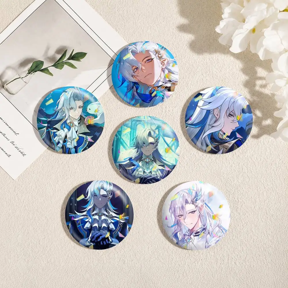 G-Genshin Impact Neuvillette  25mm 32mm 44mm 58mm 75mm Brooches Badges Pins for Accessories Gift