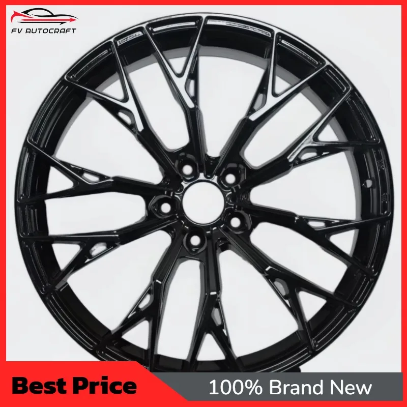 【2026】Agressive Gloss Black Multi-Spoke Aluminum Alloy Five Hole Passenger Car Wheels 15-24 Inch 5x112 5x114.3 Universal Sport R