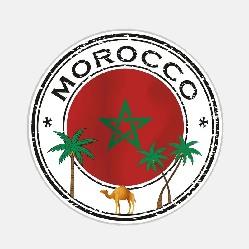 Car Stickers Personalized Stickers Morocco Motorcycle Decorative Stickers Cover Scratches Waterproof and Sunscreen PVC,13cm*13cm