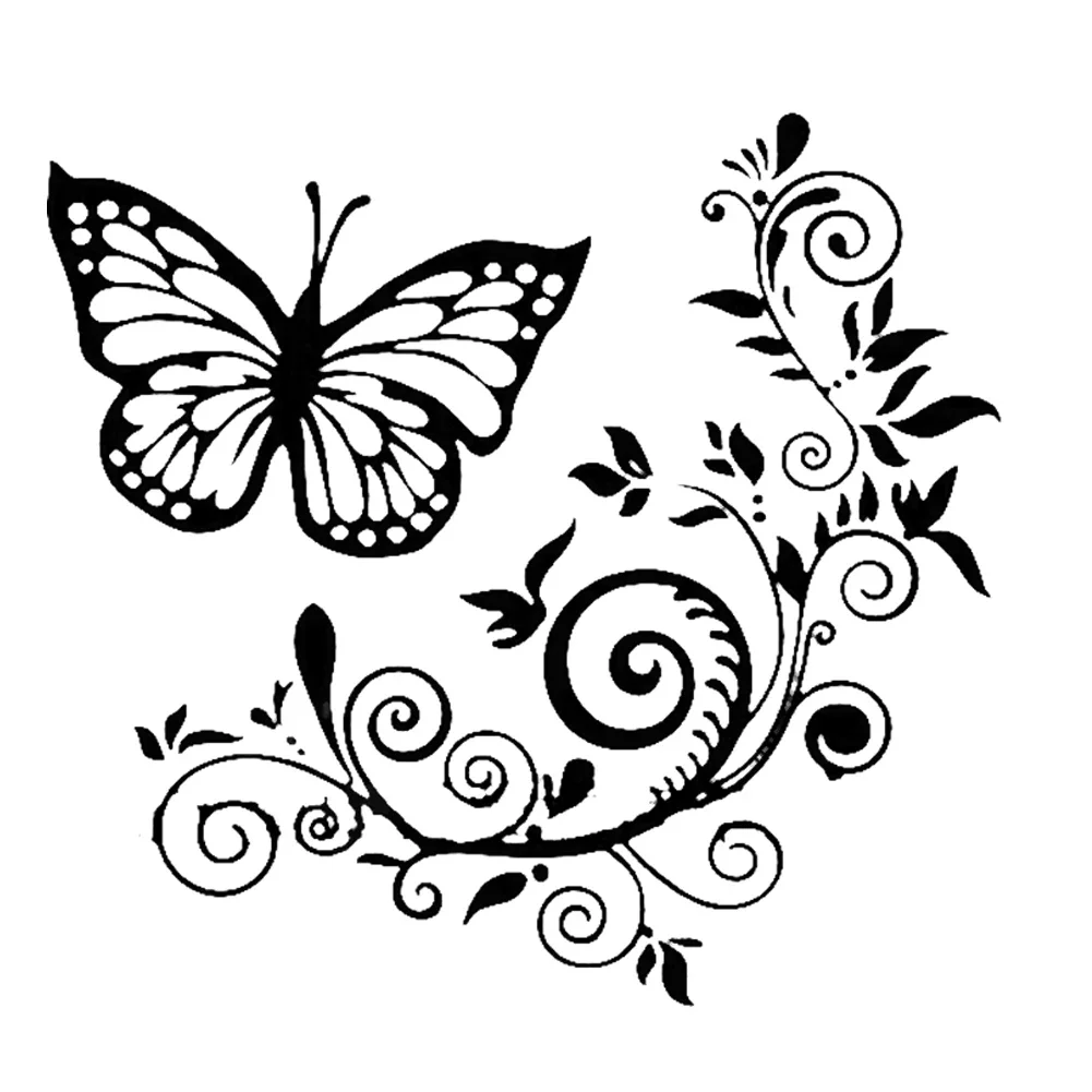 15cm Butterfly Flower Funny Vehicle Car Sticker Exterior Sunscreen and Waterproof Stickers on Motorcycle Personality, Decals PVC