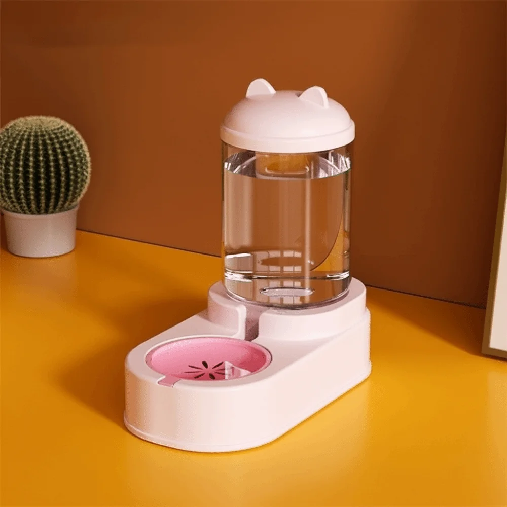 Large Capacity Cat Automatic Feeder Durable Anti Spill Pet Water Dispenser Cartoon Shape Plastic Dog Feeder Multi Pet Household