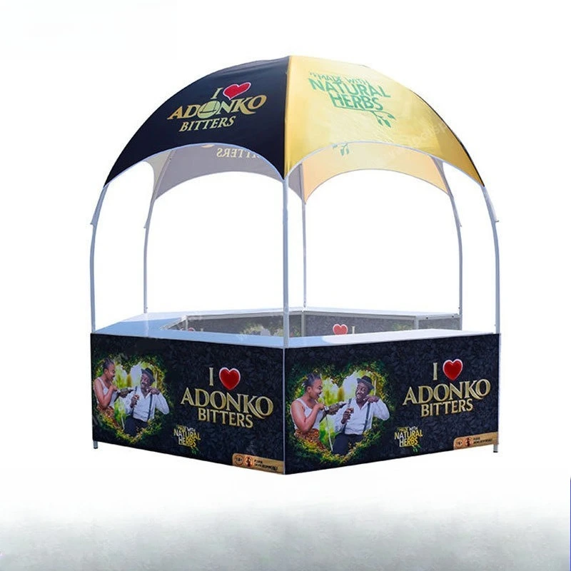 out-of-home advertising tent hexagonal advertising booth custom 3x3m exhibition event promotion table