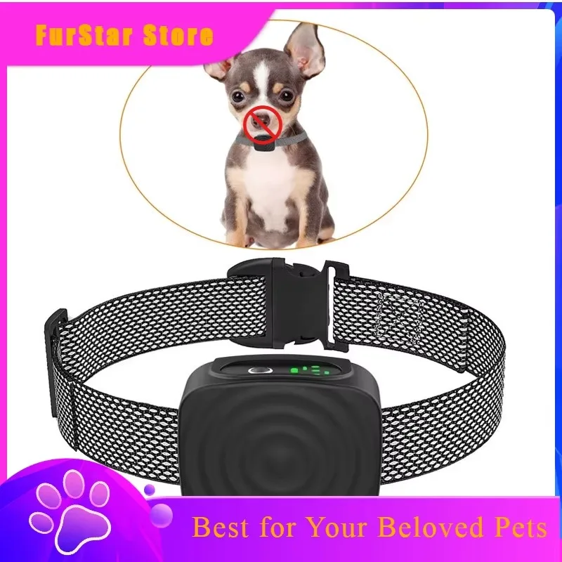 FurstarVibration Dog Anti Barking Collar Pet Dog Training Collars Waterproof Automatic Dogs Accessories Trainer Pets Training Su