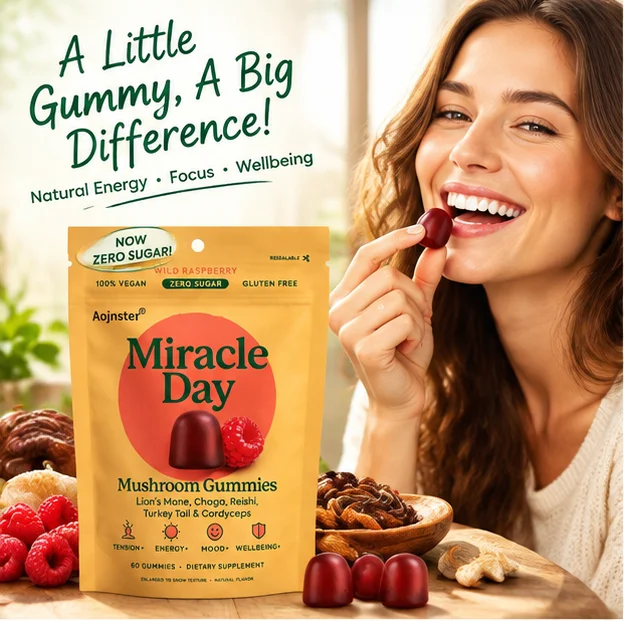 Mushroom Complex Gummies 60ct, Lion's Mane Reishi Chaga Cordyceps, Zero Sugar Vegan, Support Mental Focus,Gluten Free Supplement