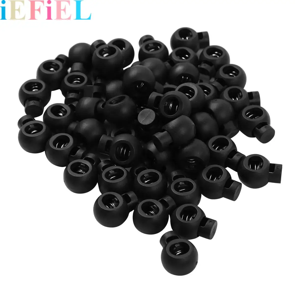 50Pcs  Spring Loaded Toggle Elastic Drawstring Rope Cord Locks Luggage Lanyard Clip Ends Stopper Sliding Fastener Buttons
