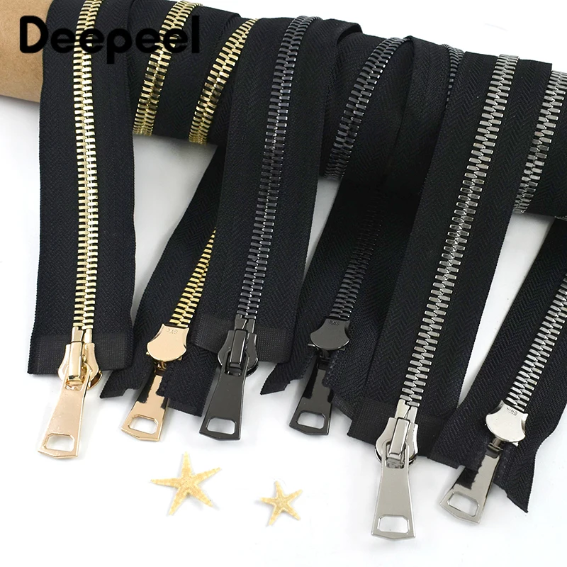 1Pc 8# Double Slider Metal Zippers 70-100cm Open-End Zipper Backpack Luggage Jacket Closure Zips Repair Kits Sewing Accessories