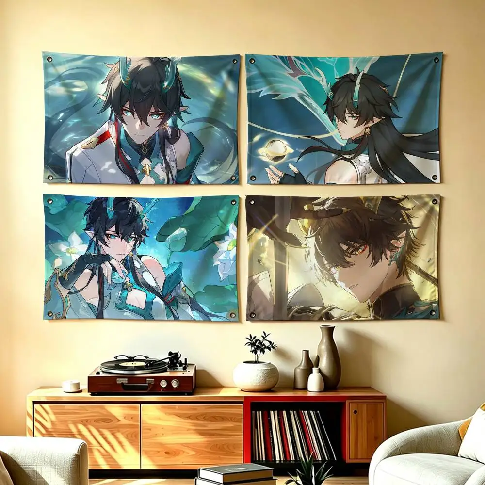 Game D-Dan Heng Honkai Star Rail  Flags Wall Hanging Tapestry Outdoor Garage Room Decorative flag Background Blanket