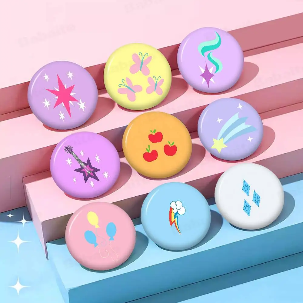 Cute Cutie Marks Tinplate Pin Button Custom Anime Role Old-school Brooch Cartoon Collar Badge Jewelry Gift Fans