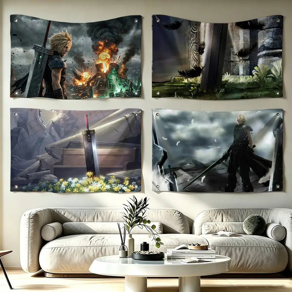 G-Game Final Fantasy VII Remake Flags Wall Hanging Tapestry Outdoor Garage Room Decorative flag Background Blanket