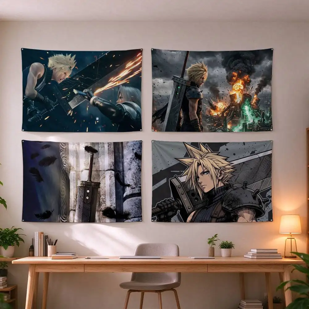 Game Final Fantasy VII Remake  Flags Wall Hanging Tapestry Outdoor Garage Room Decorative flag Background Blanket