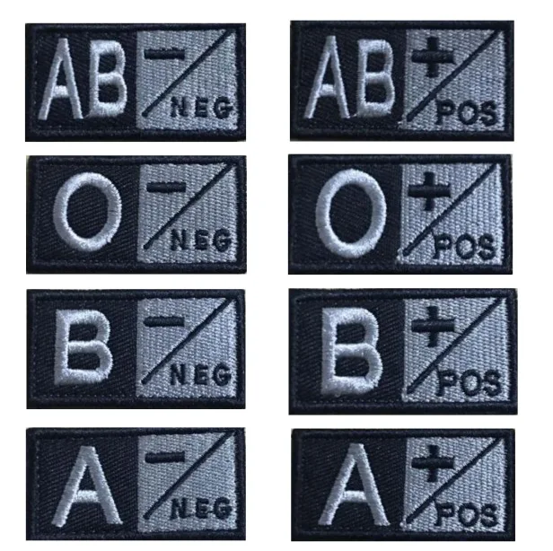 3d Blood Type Embroidered Cloth Patch Magic Outdoor Backpack Chest Band Patches for Clothing Tactical Military DIY Sewing