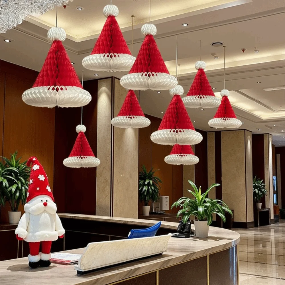 Honeycomb Paper Paper Christmas Tree Foldable 3D Paper Craft Christmas Hanging Decor Cellular Paper Reusable
