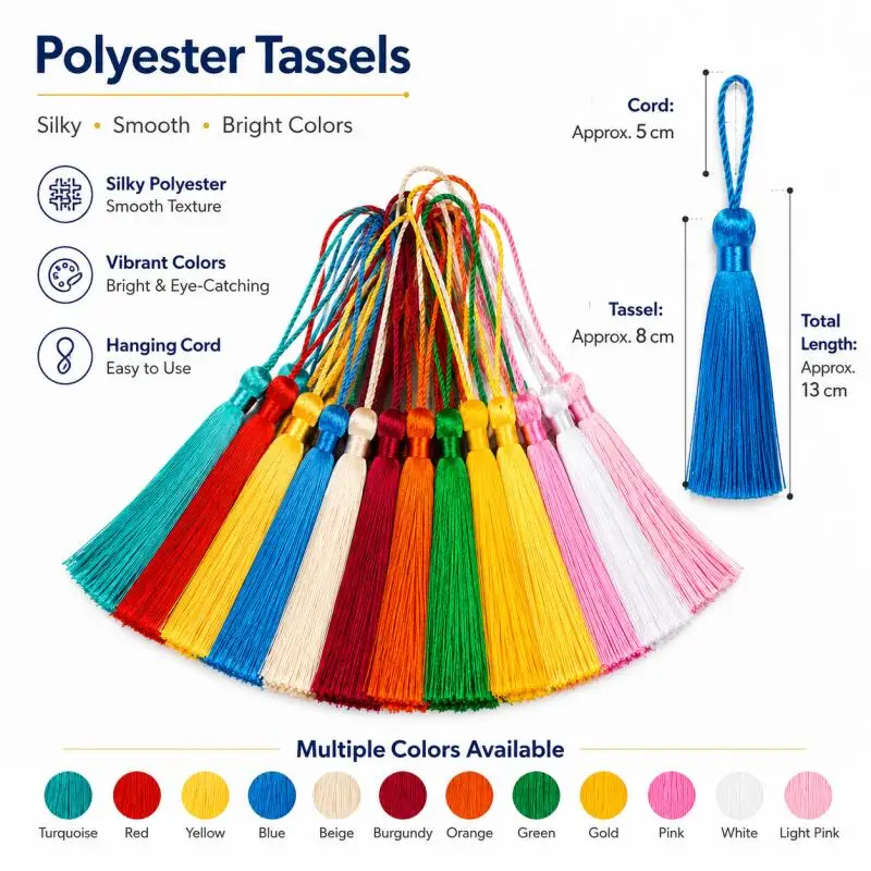 100/200/300pcs 13cm Silk Tassel Fringe Floss Bookmark Tassels Mini for DIY Jewelry Craft Souvenir Making Supplies