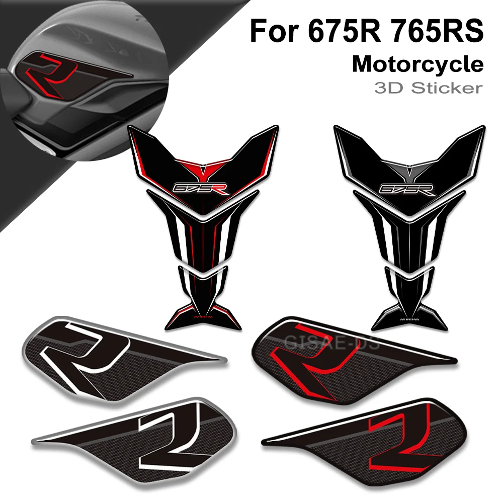 Motorcycle For Triumph Street Triple Daytona 675 765 R RS Stickers  Gas Fuel Oil Kit Knee Fish Bone Tank Pad Protector Decals ﻿